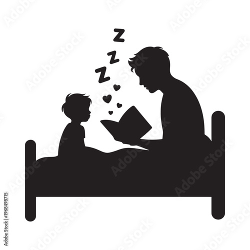 A father reads to his child before bedtime creating a peaceful moment