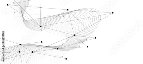 Network connection. Abstract mesh, molecular plexus line and cyberspace. satellite dish isolated on white background