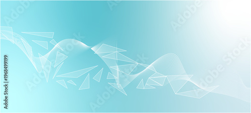 Network connection. Abstract mesh, molecular plexus line and cyberspace. abstract vector background with butterflies