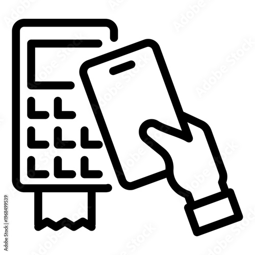 Mobile POS Payment Line Icon