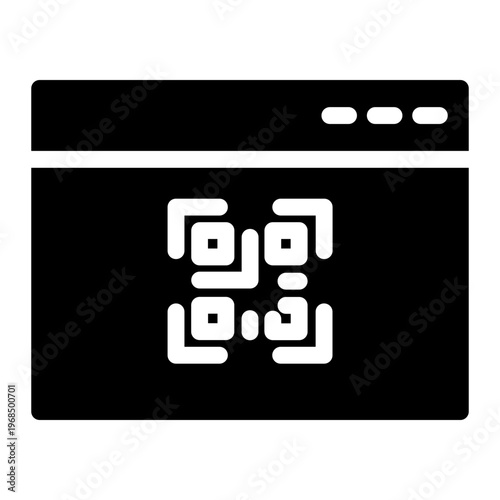 Web Browser QR Code Solid Icon