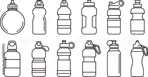 Various types and styles of spray bottles for different household uses Vector