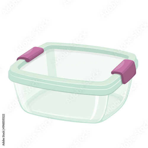 Cute Food Glass Storage Container Vector Illustration