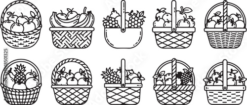 Black and white sketches of various ancient and medieval weapons and tools Vector