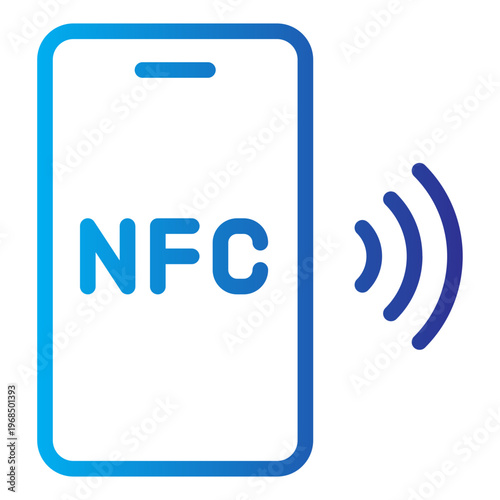 NFC Phone Payment Gradient Line Icon