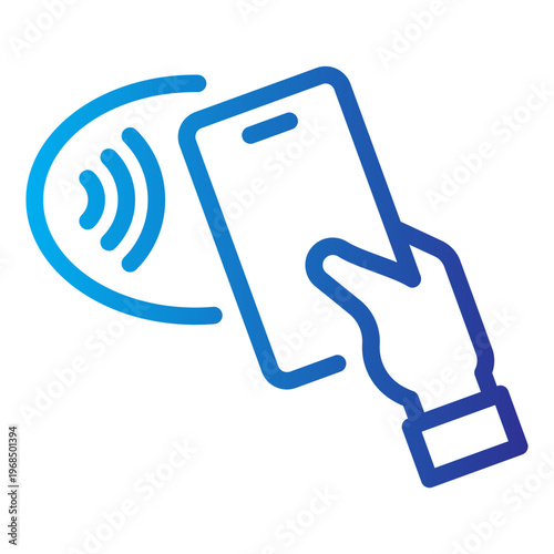 Fotografía Contactless Mobile Payment Gradient Line Icon