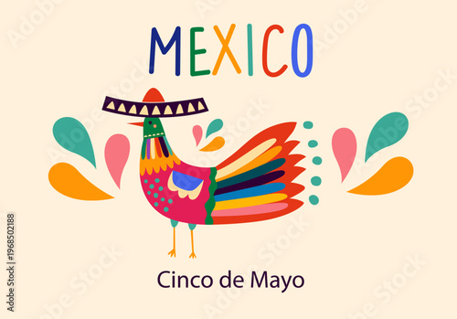 Beautiful vector illustration with design for Mexican holiday 5 may Cinco De Mayo. Cinco de Mayo. Mexico print. Mexican card