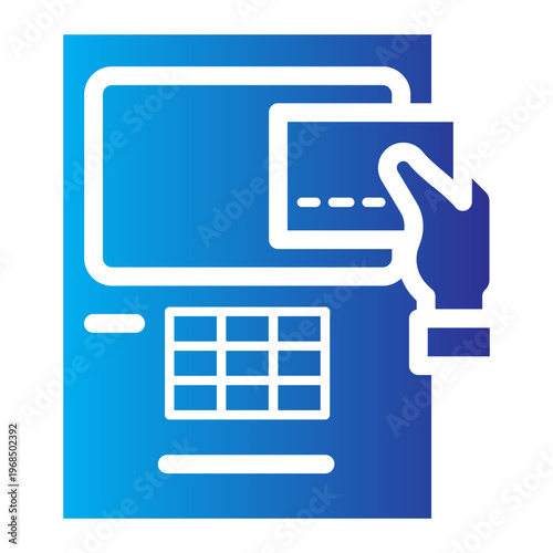 ATM Card Insertion Gradient Icon