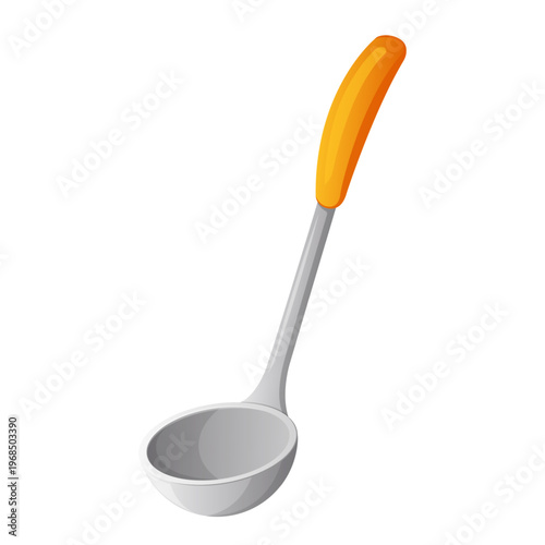 Cute Cartoon Soup Ladle Vector Illustration
