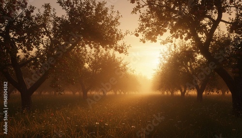 sunset in the park, sunset in the forest, sunrise in the morning