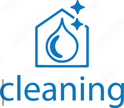 modern water drop cleaning icon