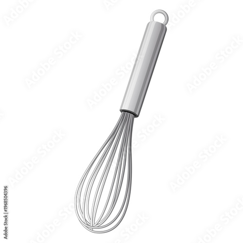 Cute Cartoon Metal Kitchen Whisk Vector Illustration