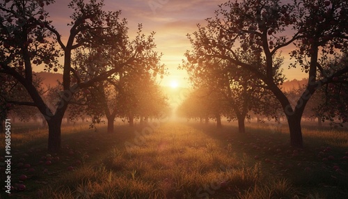 sunset in the park, sunset in the forest, sunrise in the morning