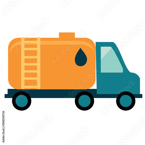 vector illustration of a truck, tanker for transporting oil, gas, and gasoline. A car for transportation. Vector drawing of a truck car.