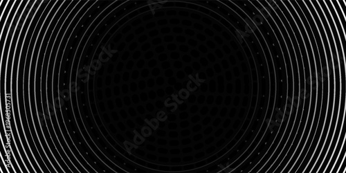Fotografía Create a bold look with a centric circle background featuring vector graphics of sound waves