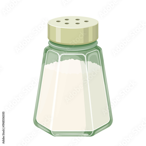 Cute Cartoon Glass Salt Shaker Vector Illustration