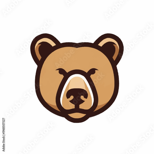 Stylized Bear Head Logo Design Vector Art.