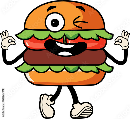 Cartoon Character Burger Illustration 