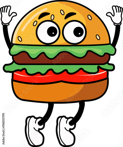 Cartoon Character Burger Illustration 