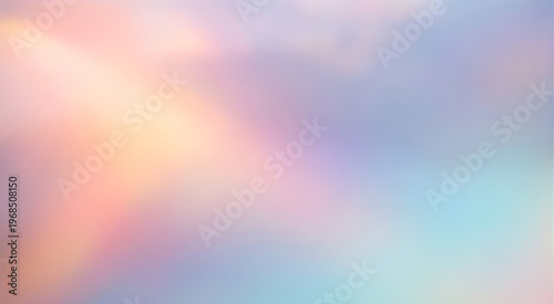 Rainbow light streaks on pastel sky background with color blend