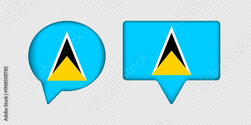 Flag of Saint Lucia in speech bubble.