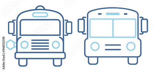 Bus transport drive travel school outline icon on transparent background