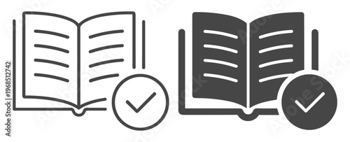 Book education study school outline icon on transparent background