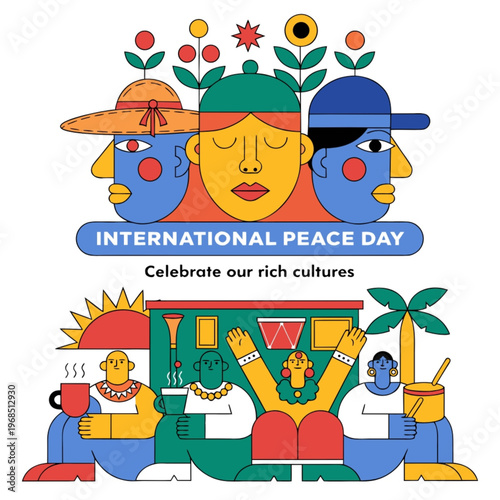 Cultural Diversity and Unity – International Peace Day Vector