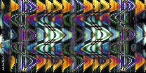 Photos amplitude artwork in orange black green purple