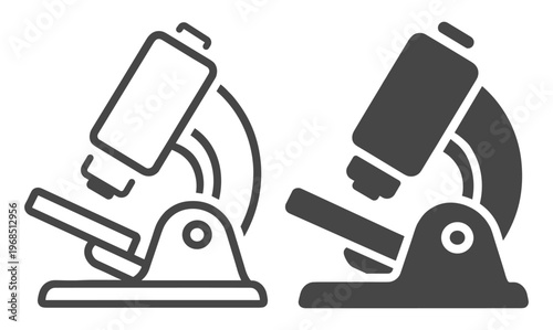 Microscope medical study technology education filled icon on transparent background