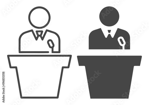 Speaker people communication business office solid icon on transparent background