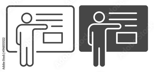 Person people communication education business outline icon on transparent background
