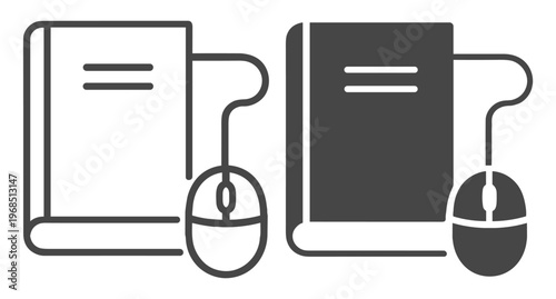Book education study school technology filled icon on transparent background