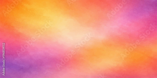 Abstract colorful watercolor background with rainbow paint texture on vintage paper creating a bright artistic gradient design backdrop