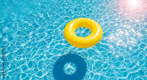 Abstract 3d render of a glowing yellow sphere amidst digital geometric shapes