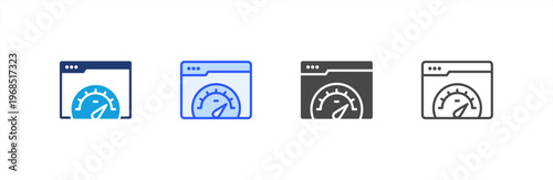 Optimization icon multiple style collection. Vector illustration.