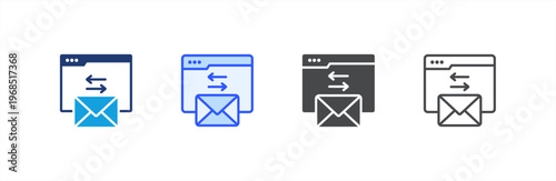 Message icon multiple style collection. Vector illustration.