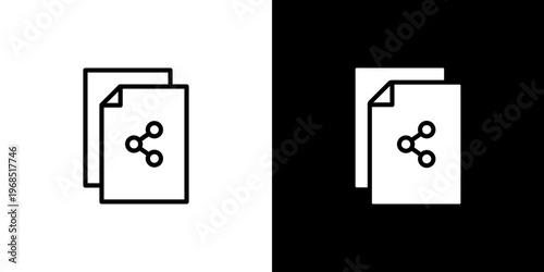 File Sharing icon concept with flat Black White Background. Vector illustration.