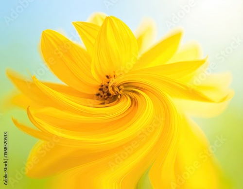 Abstract Yellow Flower Petals Swirling Pattern.