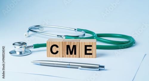 Wallpaper Mural Continuing Medical Education Concept with Stethoscope and Pen on Blue Background in a Clinical Setting Torontodigital.ca