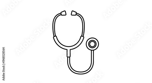 Medical stethoscope icon line outline vector