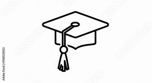 Graduation cap education icon line design