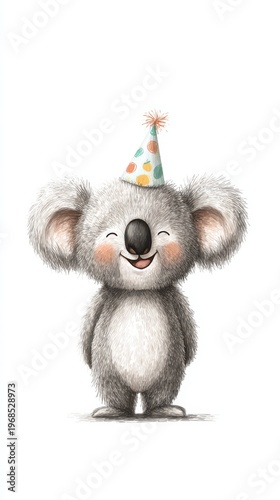 Joyful koala celebrating in pastel perfection