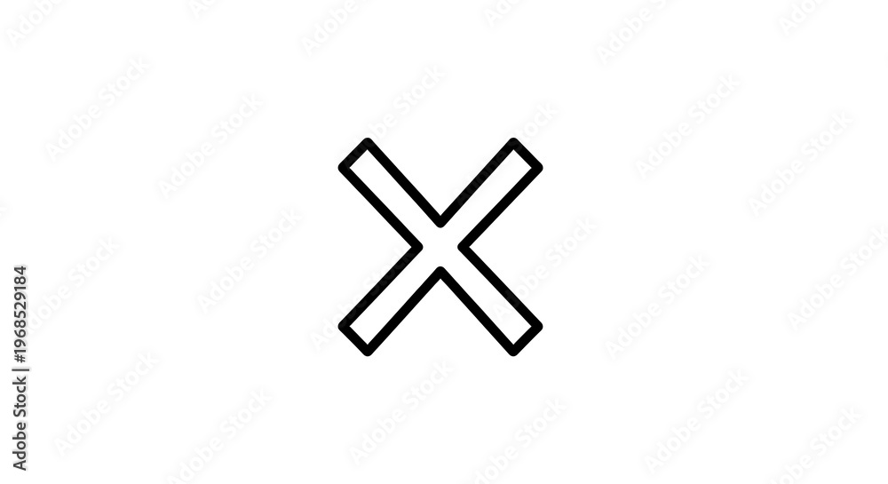 Fototapeta premium Close cancel icon X symbol line design