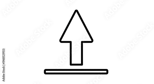 Upload arrow icon simple line vector