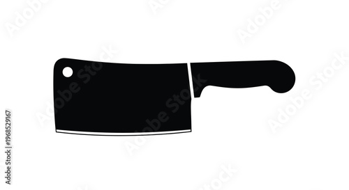 A stark silhouette of a cleaver a heavy kitchen cutting tool