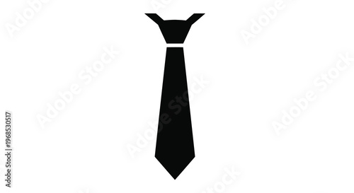 A simple black silhouette of a necktie on a white background