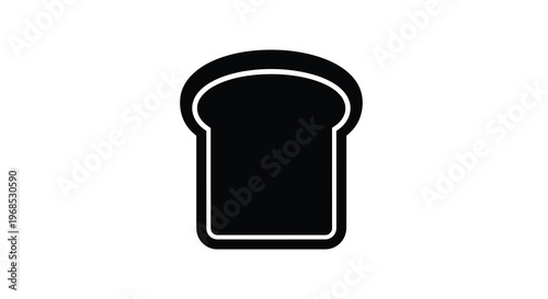Simple black and white illustration of a single slice of toast