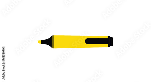 A simple illustration of a bright yellow highlighter pen on white