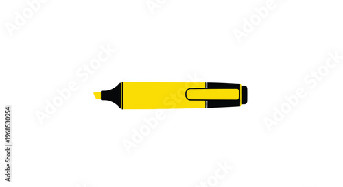 A bright yellow highlighter pen isolated on a plain white background